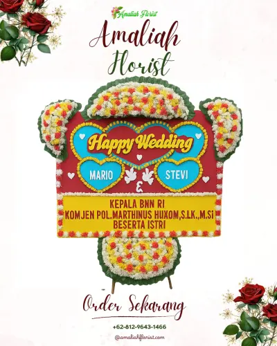 Karangan Papan Bunga Pernikahan di Bagelen